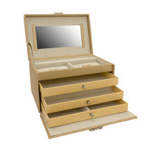 Luxury gold jewelry box with mirror Jolie 23256-93