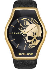Мужские наручные часы с черным кожаным ремешком Police PEWJA2002301 Sphere mens 45mm 3ATM