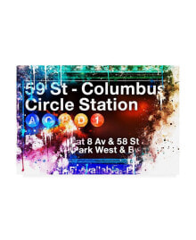 Trademark Global philippe Hugonnard NYC Watercolor Collection - 59St Columbus Circle Station Canvas Art - 27