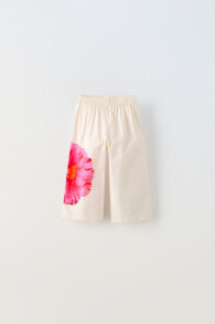 Floral poplin trousers