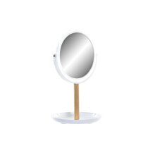 Зеркало DKD Home Decor Белый Натуральный Бамбук Алюминий полистирол 17 x 17 x 31 cm