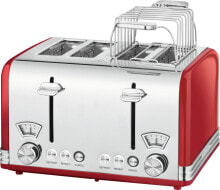 Clatronic Bomann PC-TA 1194 - 4 slice(s) - Red - Steel - Metal - Buttons - Level - Rotary - 1630 W - 220 - 240 V