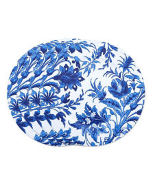 Saro Lifestyle french Style Floral Print Decorative Charger Plate Set of 4
