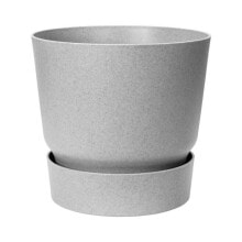 ELHO Greenville 30 round flower pot - Auen - 29.5 x H 27.8 cm - Lively concrete gray