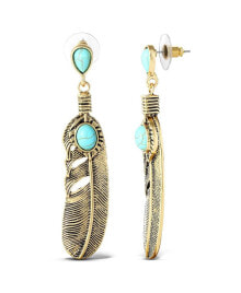 Купить серьги Jessica Simpson: Women's Turquoise Stone Feather Drop Earrings