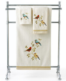 Avanti gilded Birds Embroidered Cotton Fingertip Towel, 11