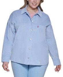 Trendy Plus Size Corduroy Cotton Shacket