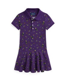 Купить детские платья и сарафаны для девочек Polo Ralph Lauren: Toddler And Little Girls Polo Bear Stretch Mesh Polo Dress