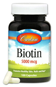 Витамины группы В carlson Biotin Биотин 5000 мкг 100 капсул