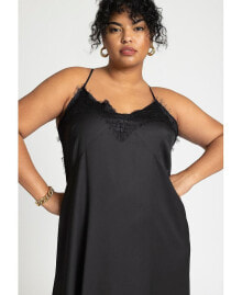 ELOQUII plus Size Lace Trim Leopard Ombre Slip Dress