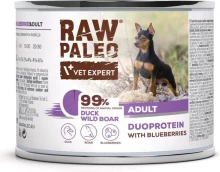 Wet food VETEXPERT RAW PALEO Duoprotein Duck & Boar Adult 200 g