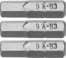 Биты для электроинструмента dedra Screwdriver bits Hex H6x25mm, 3 pcs blister (18A04H60-03)