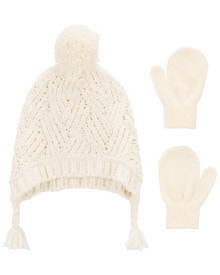 Baby 2-Pack Pom Hat & Mittens Set