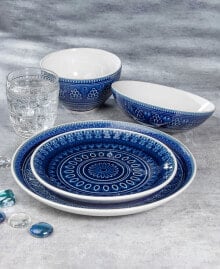 Fez 16 Piece Double Bowl Dinnerware Set, Service for 4 купить онлайн