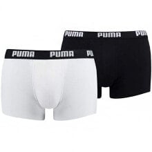 Мужские трусы трусы боксеры мужские белые/ черные 2 пары Puma Placed Logo Boxer 2P M 906519 01