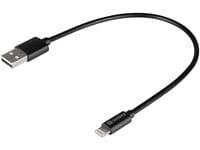 USB>Lightning MFI 0.2m Black - 0.2 m - Lightning - USB A - Male - Male - Black