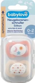 Schnuller für Neugeborene symmetrisch, Silikon, peach/creme, 0-2 Monate, 2 St