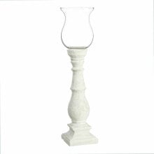 Candleholder White Crystal Cement 20,5 x 20,5 x 80 cm