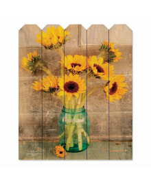 Товары для дома country Sunflowers 9" x 12" Wood Picket Wall Art