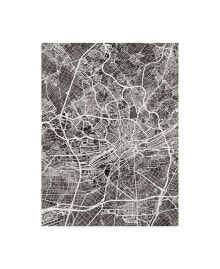 Trademark Global michael Tompsett Frankfurt Germany City Map Black Canvas Art - 15