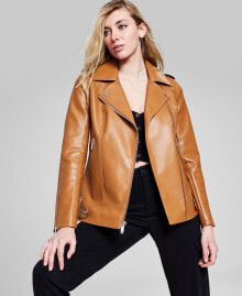 GUESS women's Oversized Faux-Leather Moto Jacket, Created for Macy's