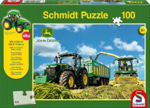 Детские развивающие пазлы Schmidt Spiele Puzzle 100 John Deere Traktor 7310R + zabawka G3