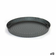 Springform Pan Quttin Black Carbon steel Drilled 32 x 3 cm (12 Units)