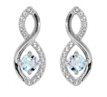 Ювелирные серьги Sparkling Silver Precious Stone Topaz Drop Earrings SE09089TZ