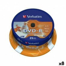 Купить сетевые хранилища NAS Verbatim: DVD-R Verbatim 4,7 GB 16x (8 штук)