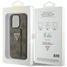 GUESS Guhcp15Xpgs4Tdw iPhone 15 Pro Max 6.7 Grip Stand 4G Triangle Strass phone case