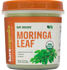 Растительные экстракты и настойки BareOrganics Moringa Leaf Powder Порошок листьев моринги 227 г