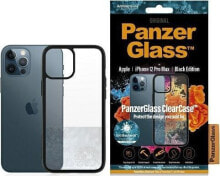 чехол прозрачный с черным ободком iPhone 12 Pro Max PanzerGlass