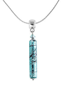 Колье Красивое бирюзовое любовное ожерелье из чистого серебра с жемчугом Lampglas NPR10
