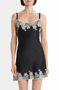 Купить нижнее белье для беременных Josie Natori: Josie Natori 278183 Lolita Scalloped Silk Chemise Black/ cream size Medium