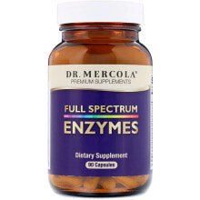 Витамины и БАДы для пищеварительной системы dr. Mercola Full Spectrum Enzymes Ферменты полного спектра вздутия живота, газов, запоров, изжоги, расстройства желудка или других проблем с пищеварением 90 капсул