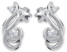 Ювелирные серьги Delicate white gold earrings with crystals 239 001 01073 07