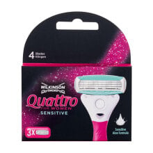 Купить мужские бритвы и лезвия Wilkinson Sword: Wilkinson Sword Quattro For Women Sensitive 3 St. ersatzklinge für Frauen Ersatzklinge 3 St.