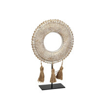 Decorative Figure Romimex Beige Natural 6 x 33 x 21 cm Disco