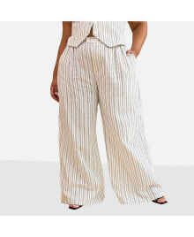 Купить женские брюки Rebdolls: Plus Size Tillie Stripe Wide Leg Pants W. Pockets