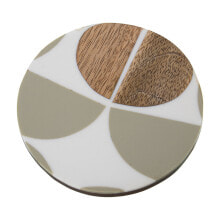 Coasters Alexandra House Living White Brown Plastic 10 x 1 x 10 cm 4 Pieces