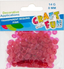 Craft with Fun CF SEQUINS TRANSPARENT BUTTON 8MM PINK 40/400