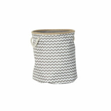 Basket DKD Home Decor 8424001855773 38 x 38 x 45 cm Grey Polyester Zigzag White Jute Boho