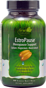 Витамины и БАДы для женщин Irwin Naturals Estropause Комплекс с кальцием, магнием и черным когошем для поддержки в период менопаузы 80 жидких гелевых капсулы