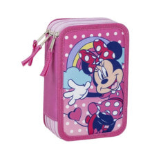 Купить школьные пеналы Minnie Mouse: Тройной пенал Minnie Mouse Розовый 12,5 x 6,5 x 19,5 cm