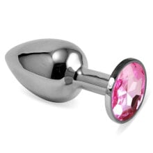 Плаг или анальная пробка LOVETOY Butt Plug Silver Rosebud Classic with Pink Jewel Size S