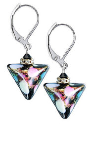 Ювелирные серьги Krásné náušnice Crazy Triangle s 24karátovým zlatem v perlách Lampglas ETA15