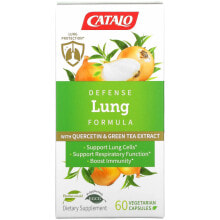 Антиоксиданты Катало Натуралс, Формула Defense Lung с кверцетином и экстрактом зеленого чая, 60 вегетарианских капсул