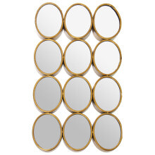 Wall mirror Alexandra House Living Golden Metal 12 x 16 cm 9 x 68 x 40 cm Circular Oval