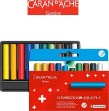 Цветные карандаши для рисования для детей caran d`Arche Kredki akwarelowe woskowe CARAN D&#039;ACHE Swisscolor, kartonowe pudełko, 10 szt.
