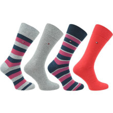 Мужские носки Мужские носки высокие разноцветные 4 пары Tommy Hilfiger Orginal Stripe 482002001-085